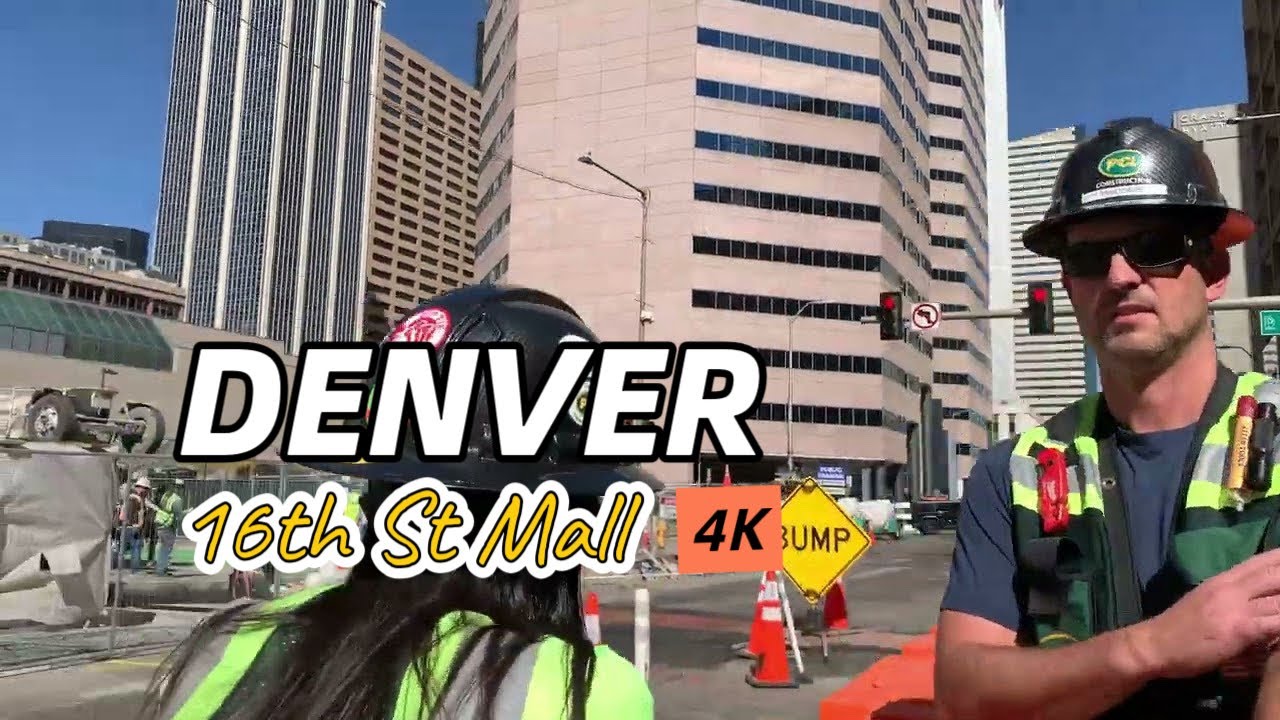 Denver Downtown, 16th Street Mall Walking Tour 4K , Colorado, USA City View , Denver walking tour