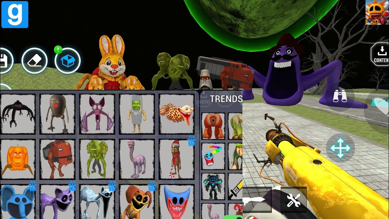 Sandbox in space updated new goo goo gaga bunny characters lin gang monster 😱 chasing nextbots 🔥