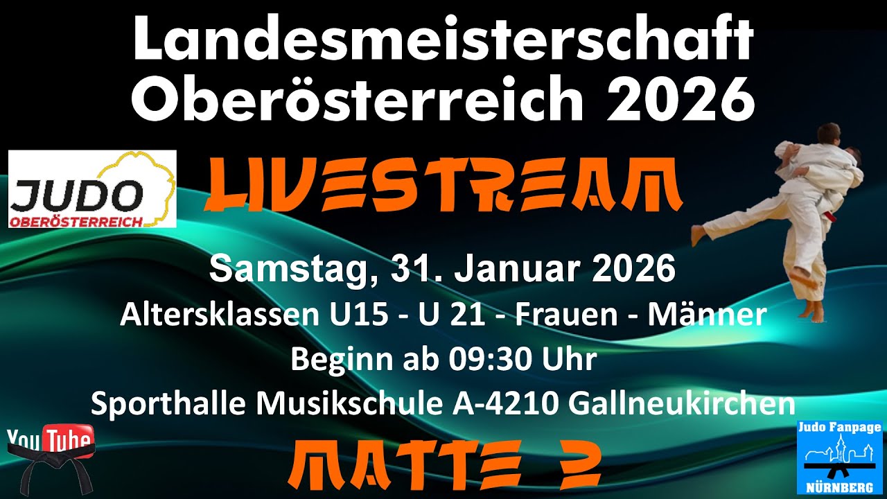 Matte 2 der Oberösterreichischen Meisterschaft - 31.01.26 - Gallneukircxhen -Judo Fanpage Nürnberg