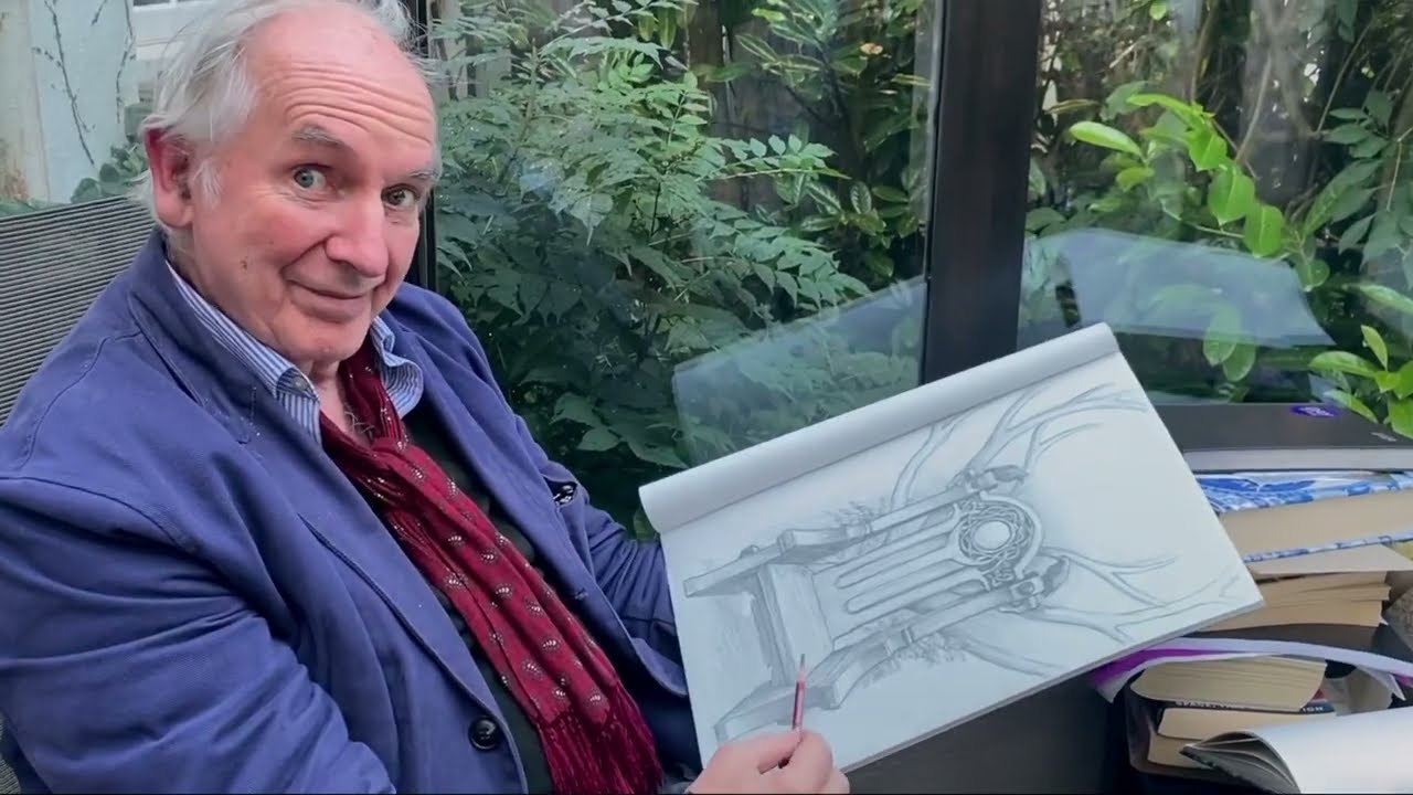 A Throne for the Great Oak Table by Alan Lee, conceptual artist for the 'Lord of the Rings' films