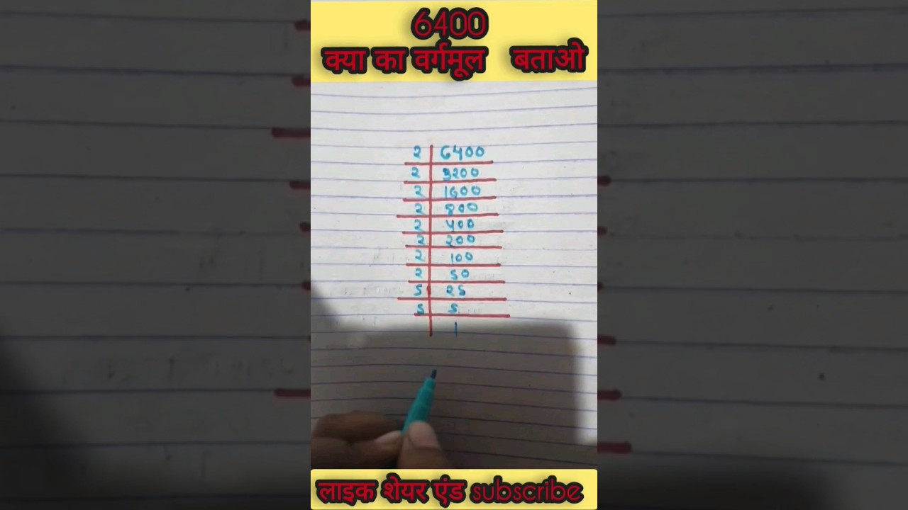 6400 का वर्गमूल | squar root | class 8 the | all exam|