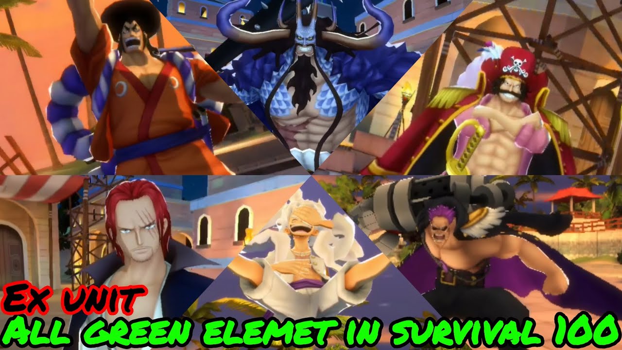 All Green Element Ex in survival 100 gameplay | One Piece Bounty Rush | OPBR