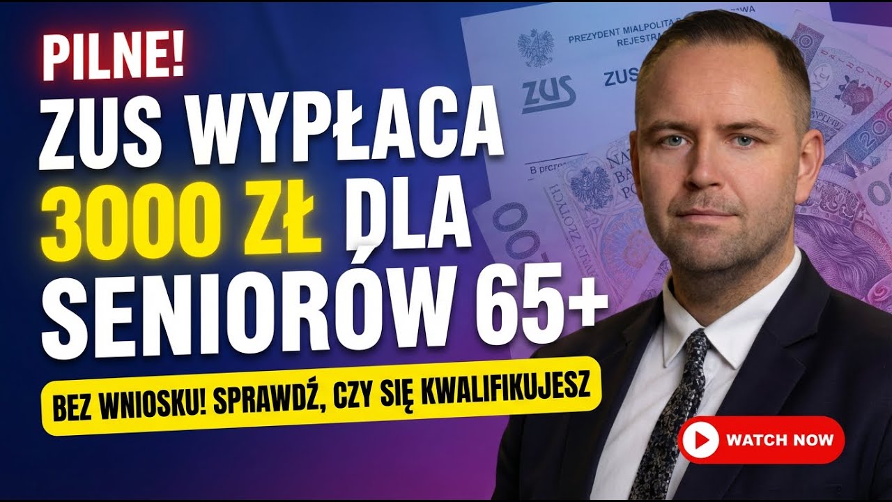 ZUS wypłaca 3000 zł seniorom 65+ bez wniosku! Sprawdź, czy się kwalifikujesz