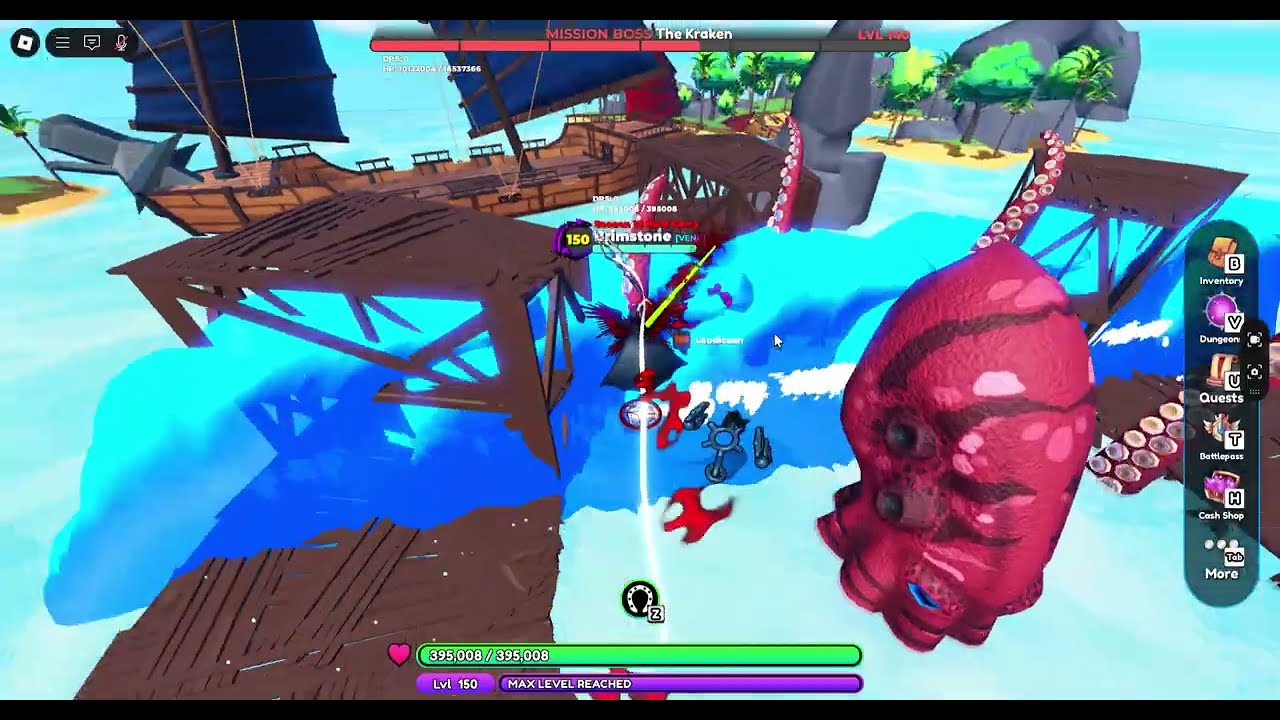 Roblox World Zero - Kraken Boss Fight Challenge Mode Solo