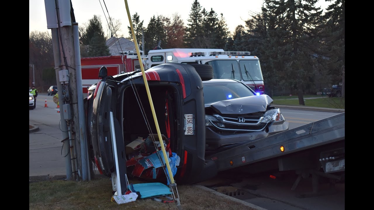 Gurnee FD and Gurnee PD on Scene of a Rollover Crash in Gurnee, IL