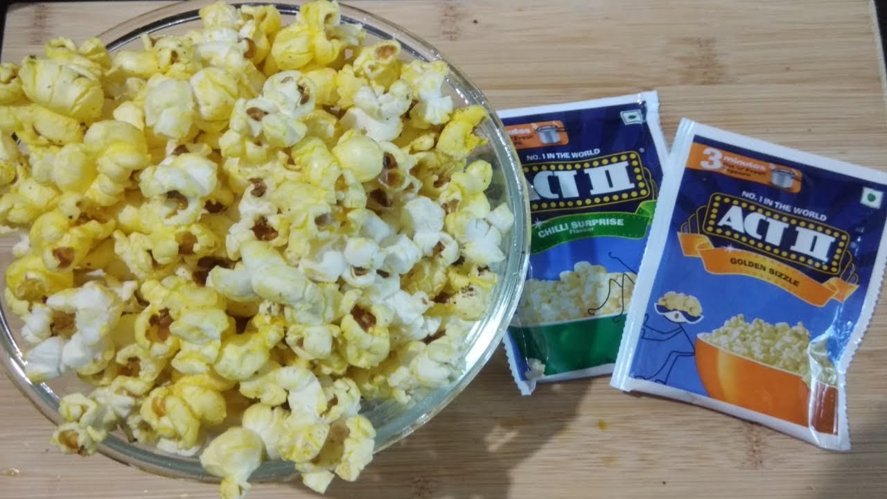 तीन मिनिटात बनवा मोठी वाटी भरून पॉपकॉर्न !! popcorn recipe in marathi !! act 2 popcorn recipe !!