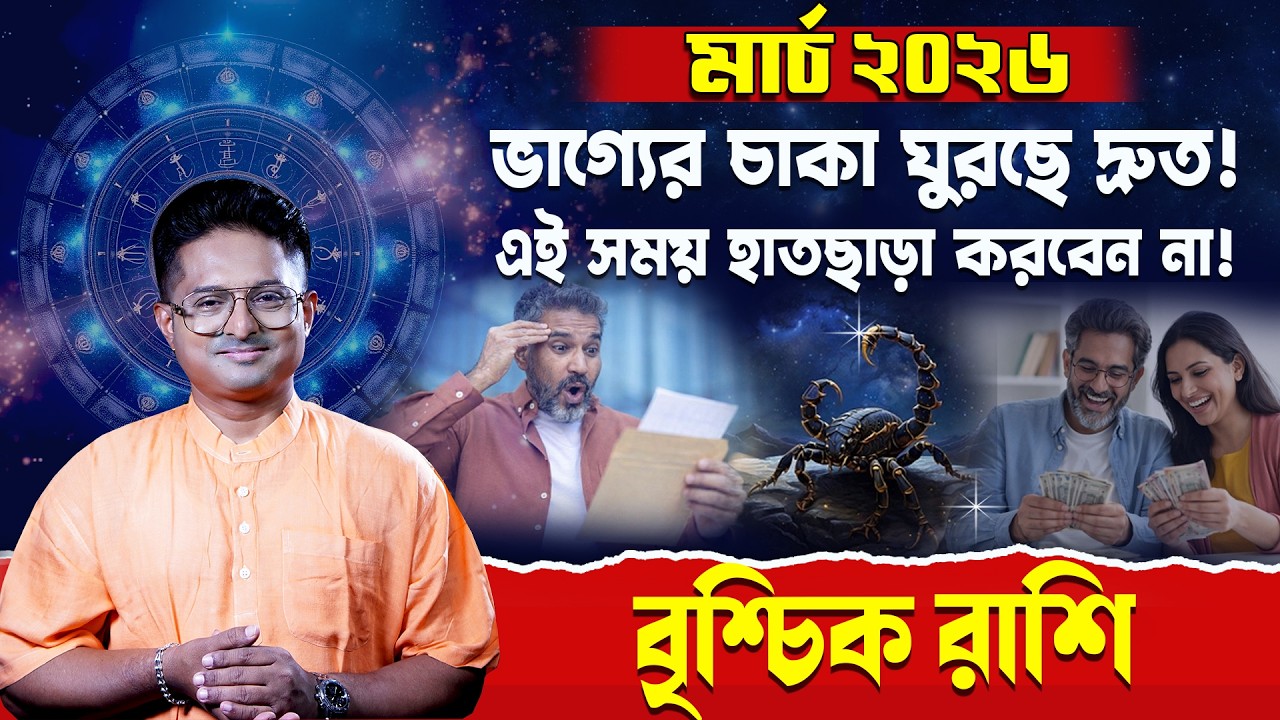 বৃশ্চিক রাশি: ৩রা মার্চের পর ঘরের লোকই শত্রু হবে? | Brischik Rashi March 2026