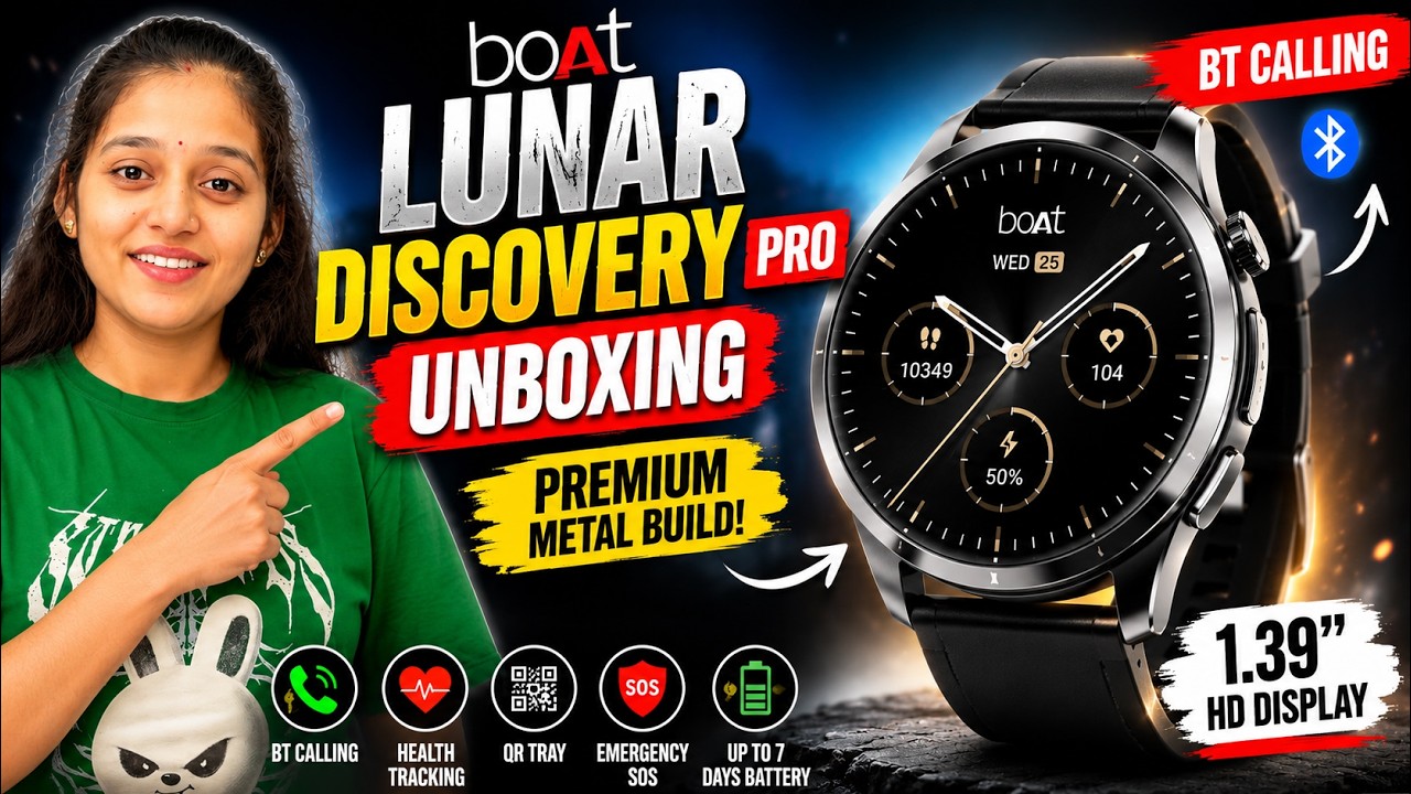 boAt Lunar Discovery Pro Unboxing 🔥 Premium Metal Smartwatch with BT Calling!