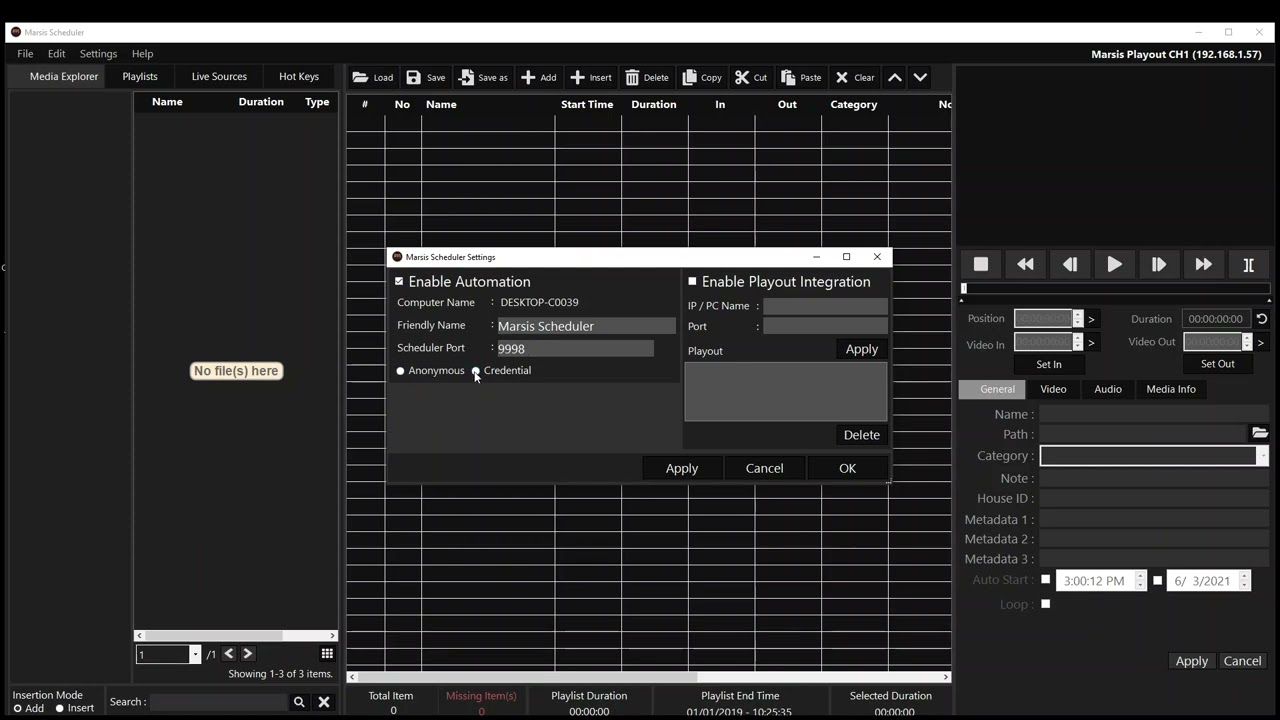 01 Scheduler Settings