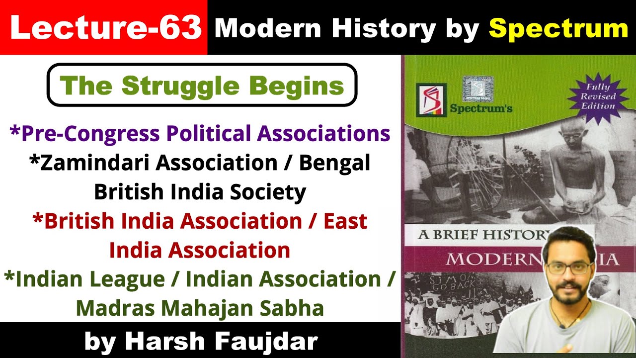 H63- Pre-Congress Political Associations in India & their Campaigns | Spectrum Modern History | UPSC