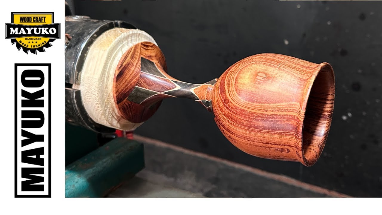 WOODTURNING TWO WOODEN GOBLETS