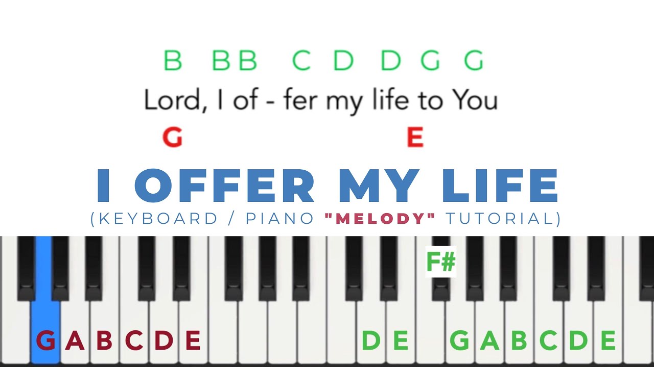 I Offer My Life | Easy to follow keyboard / piano tutorial | beginner worship lesson