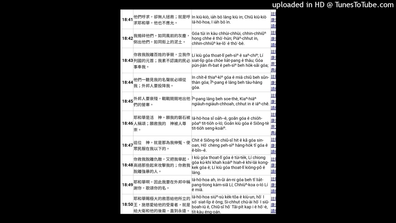 詩篇白話字18篇41-50節