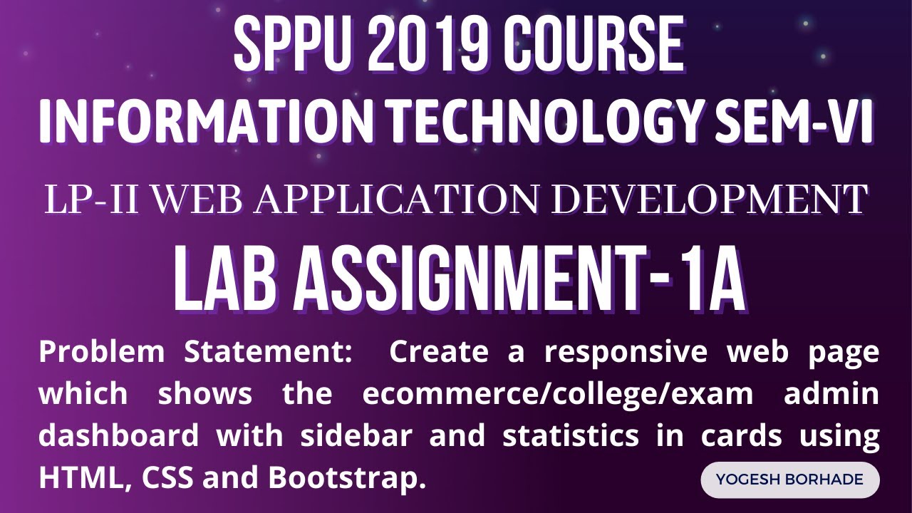 SPPU LP-II Web Application Development Assignment-1A || Third Year IT Sem-VI || WAD Lab Assignment