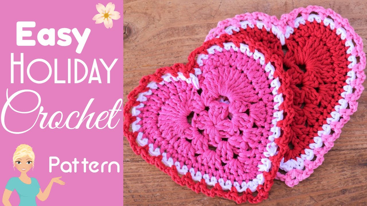 Granny Square Heart Easy Crochet Coaster Pattern | The Secret Yarnery