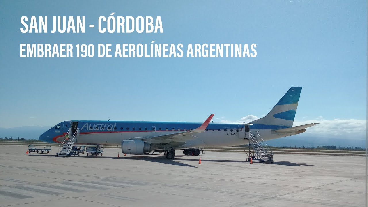 Vuelo San Juan - Córdoba en un Embraer 190 de Aerolíneas Argentinas