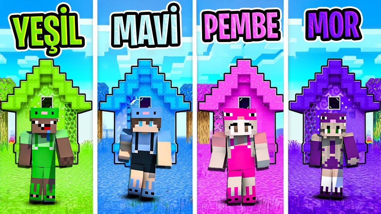 MİNECRAFT AMA TEK RENK YAPI KAPIŞMASI - minecraft / NazanNur MİNECRAFT