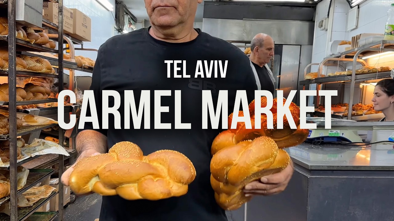 Tel Aviv Ambience | Rainy Friday at Carmel Market | Local Life, Shabbat Preparations [4K]