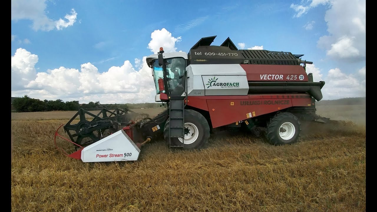 Rostselmash Vector 425 w akcji - żniwa 2018 z nowym kombajnem