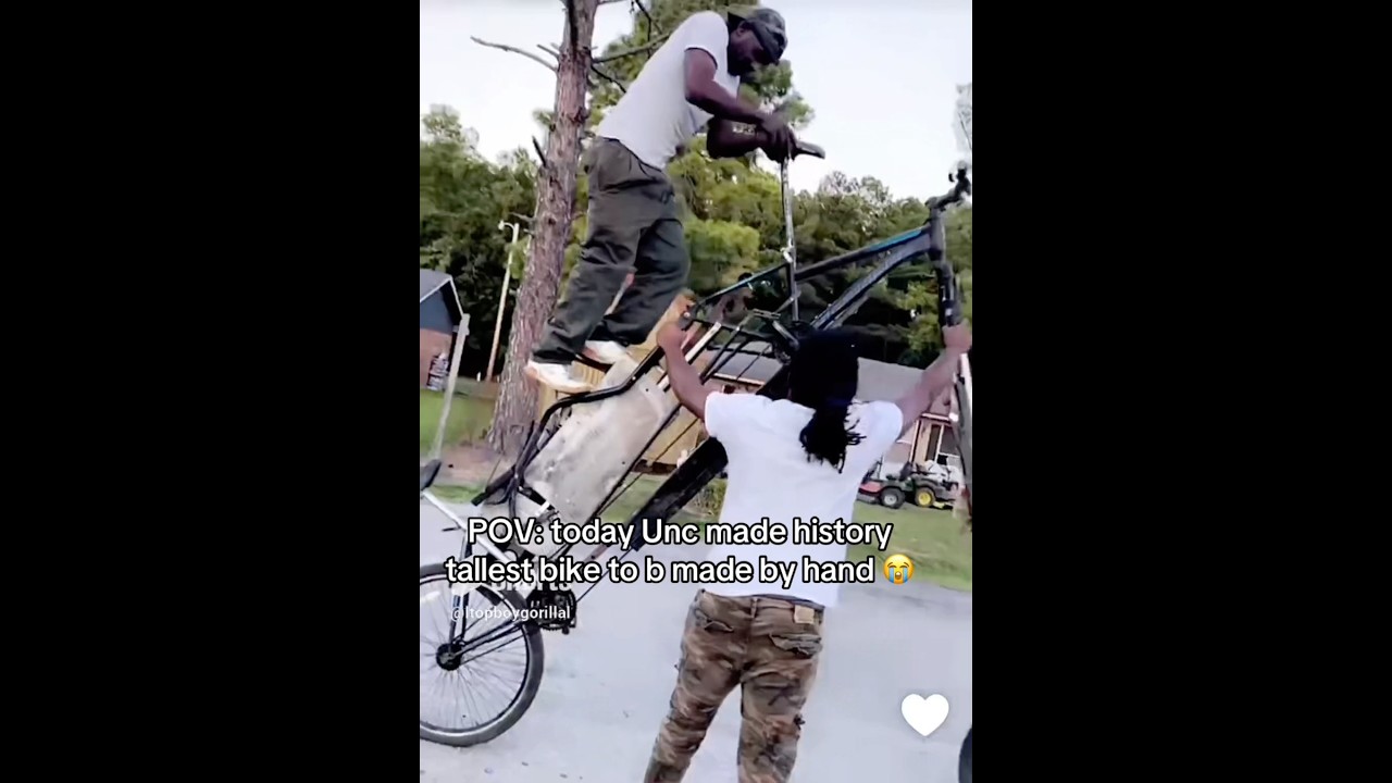 Tallest bike in the world made by hand 😂#bikelife