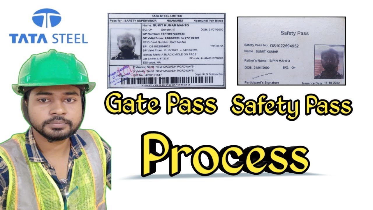 TATA STEEL  Gate Pass & Safety Pass |Process |