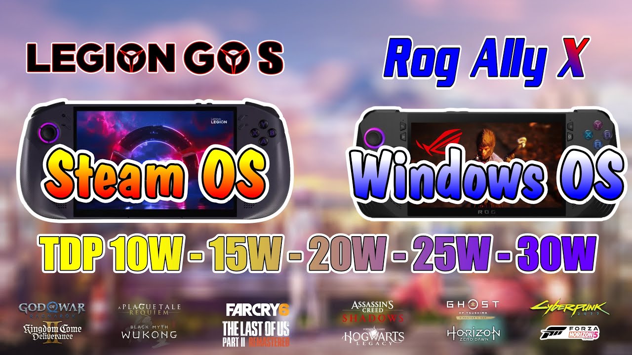 Legion Go S (SteamOS) vs ROG Ally X (Win 11): 10W-30W Gaming Test: Who Wins at Each Wattage?
