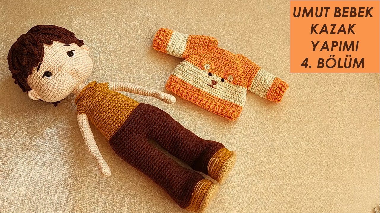 Amigurumi Erkek Umut Bebek 4. Bölüm (amigurumi doll tutorial English subtitle)