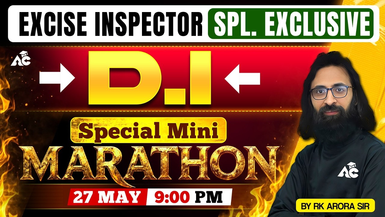 Punjab Excise Inspector 2026 | Exclusive DI Questions mini Marathon 🔥| Most Expected DI By Arora Sir