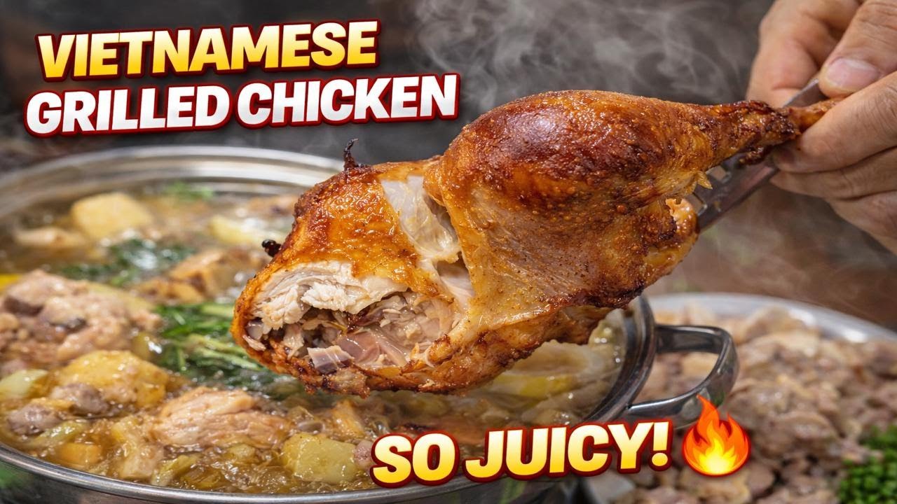 How Vietnamese People Make Grilled Chicken and Chicken Hot Pot | Life in Vietnam