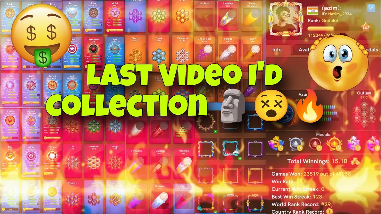 Carrom Pool I'd Collection 🗿 | Gaming NAZIM I'd collection 😵 | Carrom Pool Striker And Puck Trails