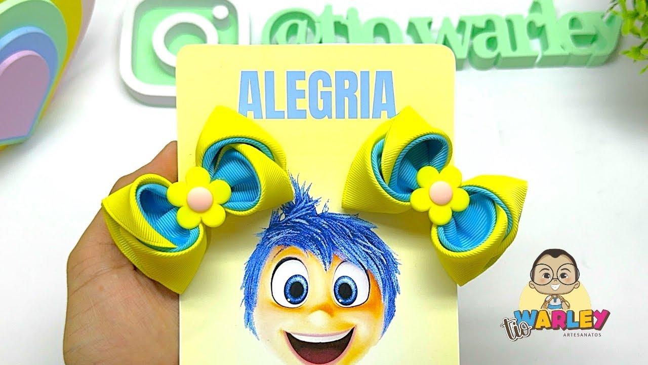 Laço Alegria Divertidamente na fita N9