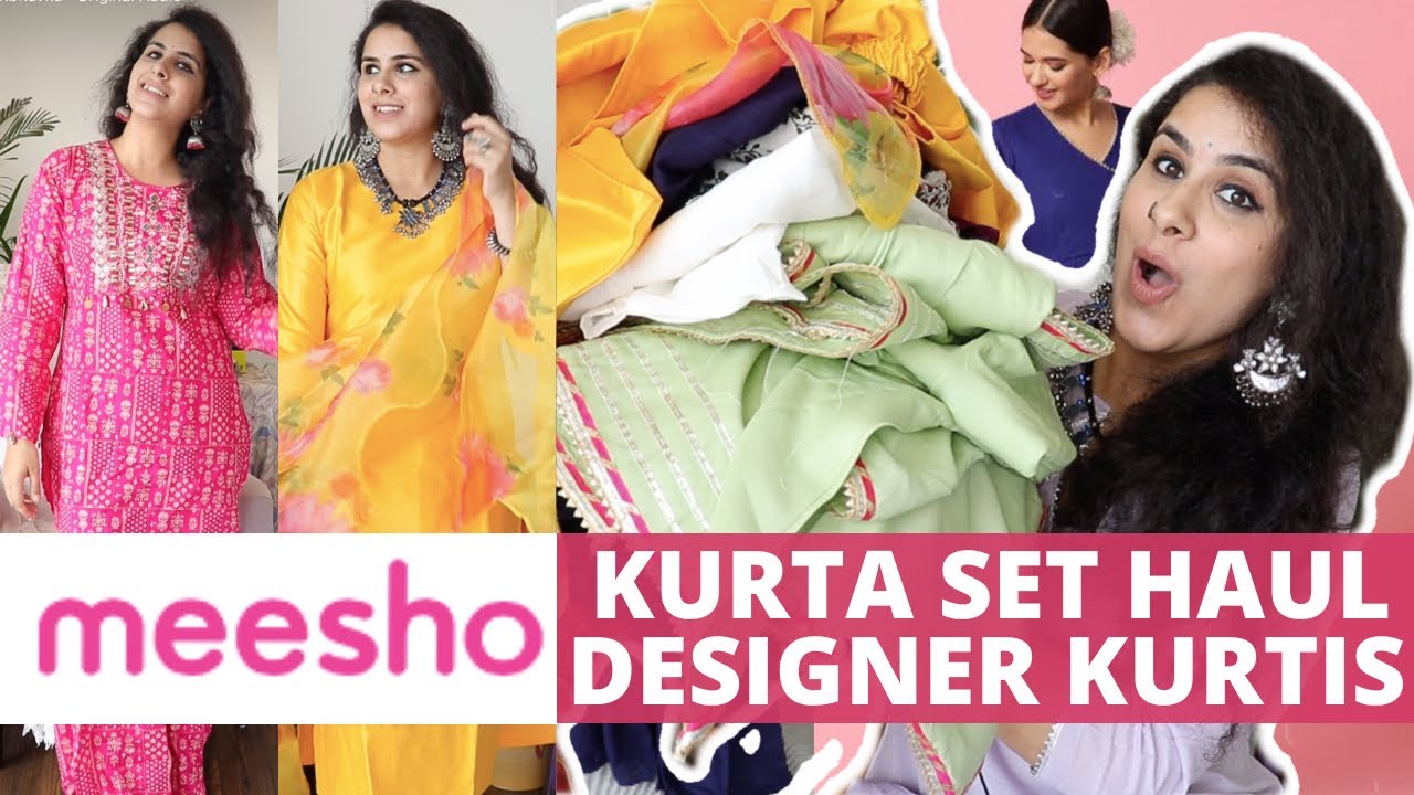 WHAT I ORDERED vs WHAT I GOT -MEESHO KURTA SET HAUL |DESIGNER OUTFIT Rs 20,000😳 BOUGHT @Rs800/-
