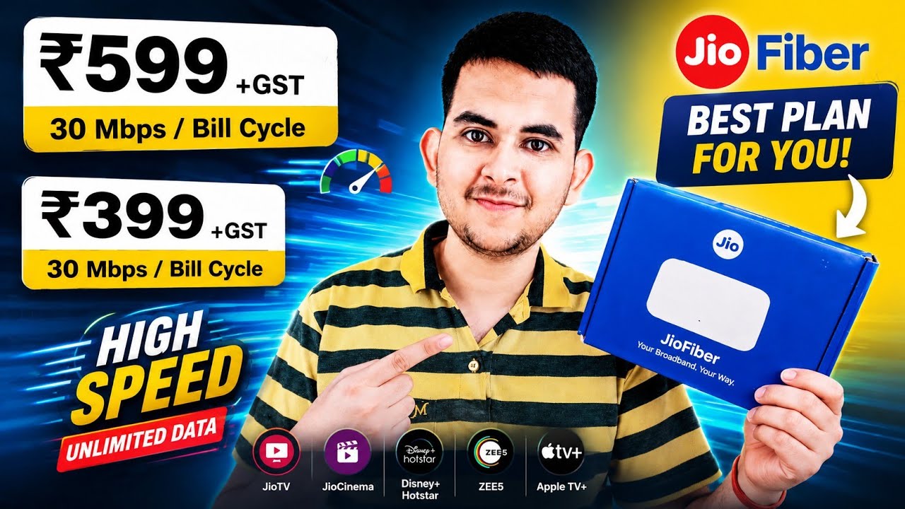 Jio Fiber ₹399 vs ₹599 Plan Comparison 🔥 Installation & Booking Process | Unlimited Data Kaise Mileg
