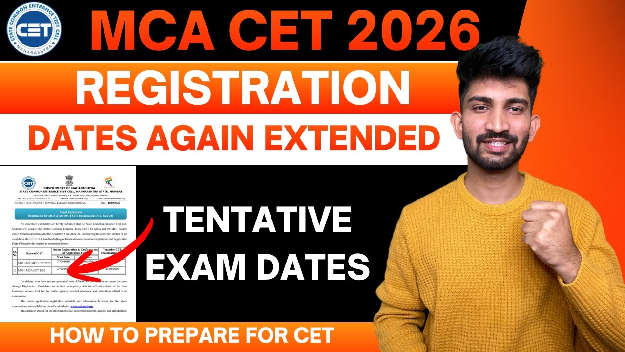 Mca cet Dates Extended Again | Mca cet Exam Dates 2026