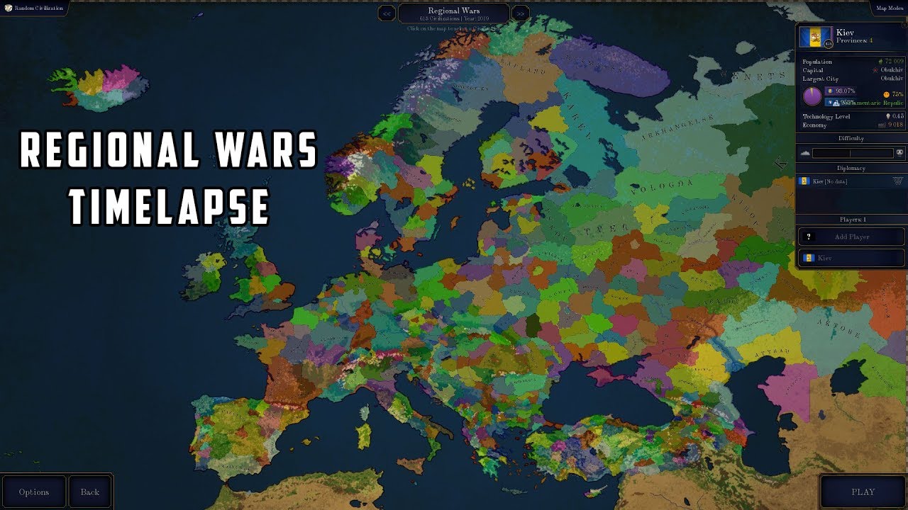 REGIONAL WARS TIMELAPSE Age of Civilization 2 - Bloody Europe II