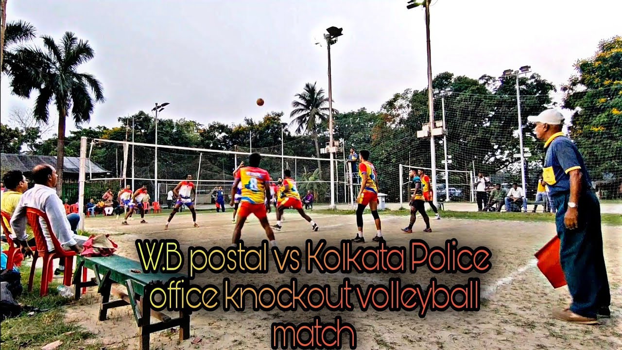 W.B postal vs Kolkata Police office knockout volleyball match at West Bengal volleyball Association