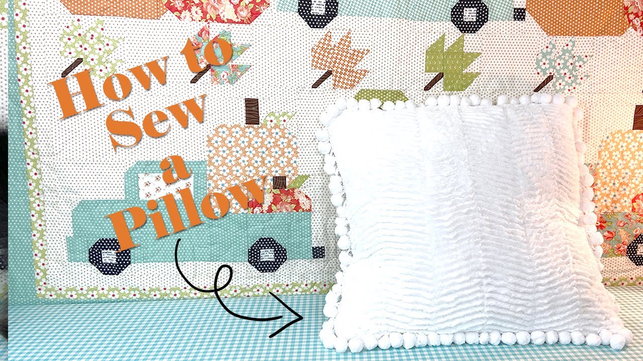 How to Sew a Pom Pom Trimmed Pillow // TUTORIAL