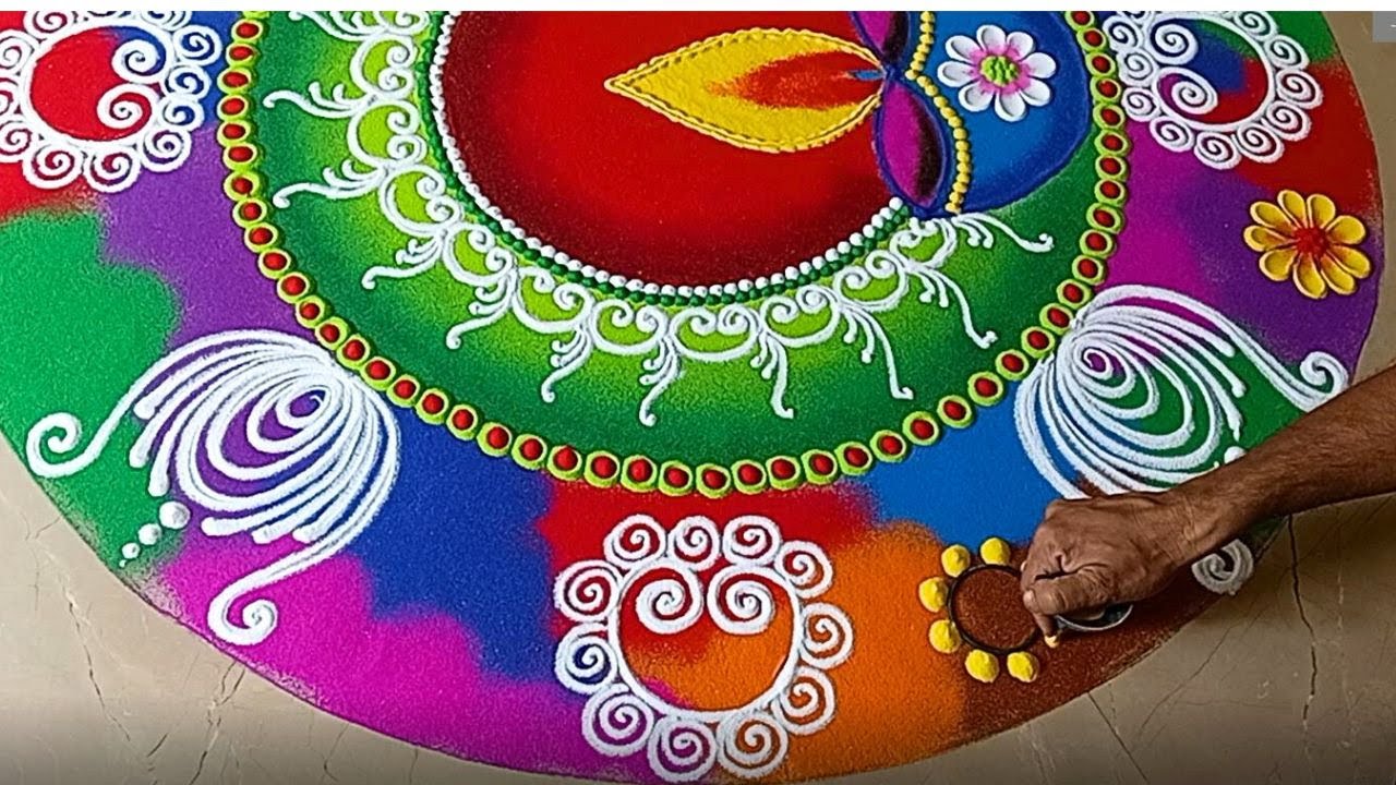 Diwali special big rangoli . easy and attractive.
