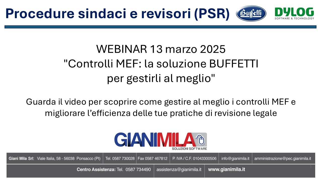 Procedure sindaci e revisori: CONTROLLI MEF