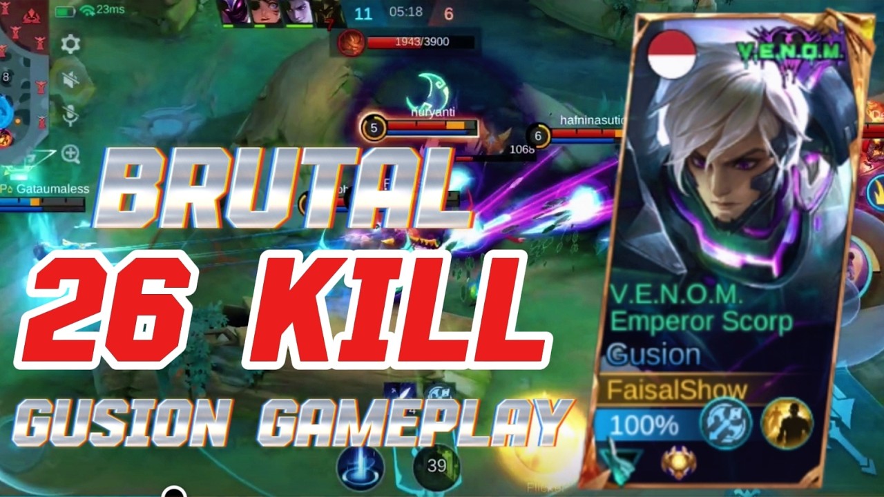 Gusion 26 Kill Full Gameplay! Assassin Ini Terlalu Overpower 😱