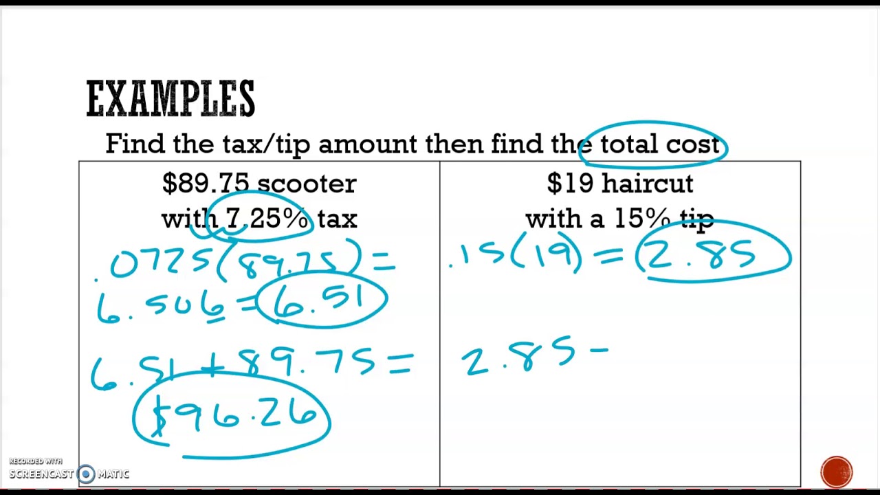Sales Tax and Tips
