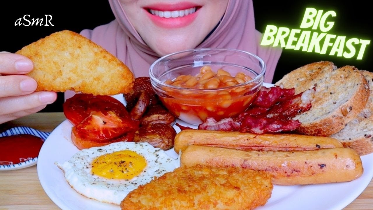 ASMR | HALAL ENGLISH BIG BREAKFAST  | Eating Sounds | No Talking