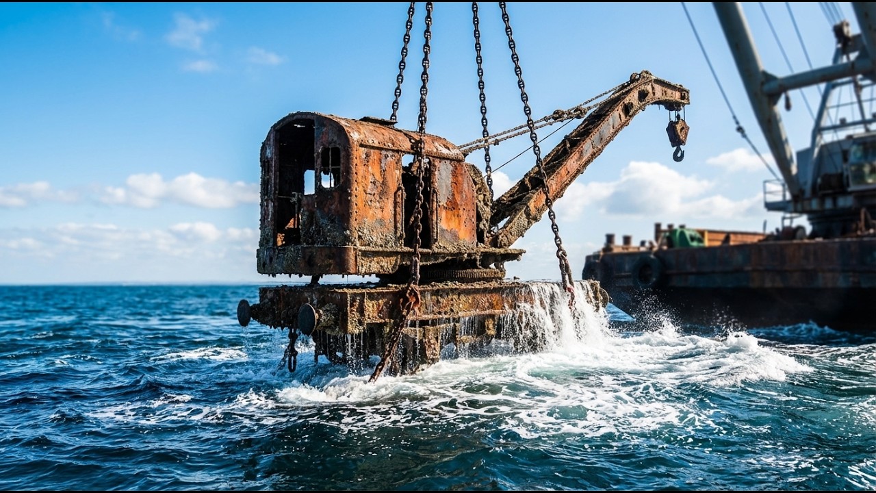 Victorian-Era Railway Crane Extracted From Irish Sea Depths Where It Plunged During 1897 Coastal
