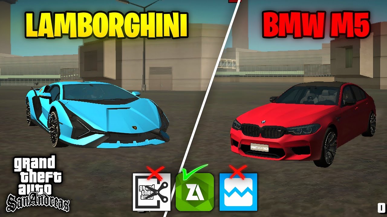 Lamborghini & BMW M5 Mod for GTA San Andreas Android |🔥 Very Easy Method