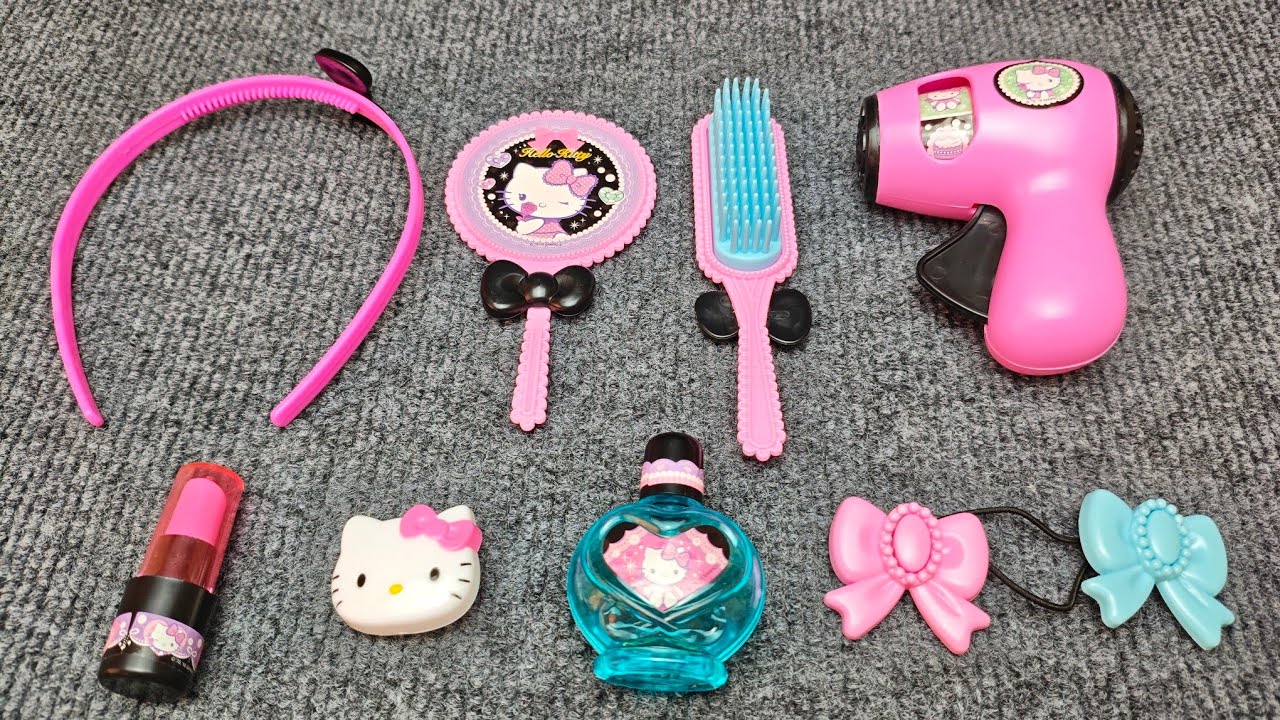 4 Minutes Satisfying With Unboxing Hello Kitty Make Up Hair salon Toys ASMR (No Music)