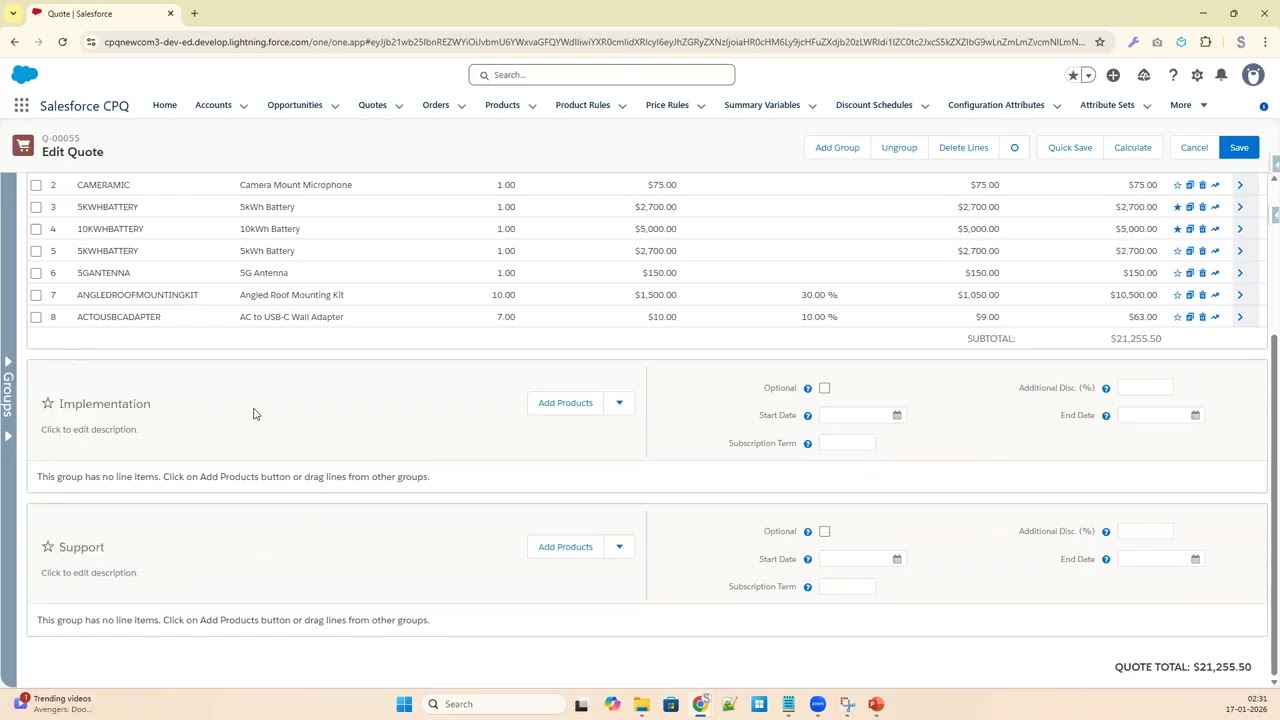 19.Salesforce CPQ Create Quote Line Groups