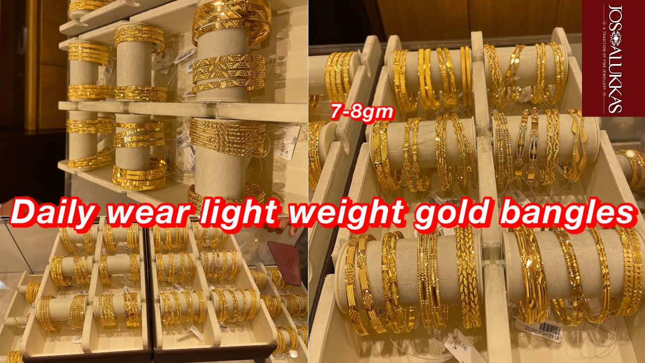 Daily wear light weight gold bangles from JOSALUKKAS | Gold bangles | Bangles | Swati nag