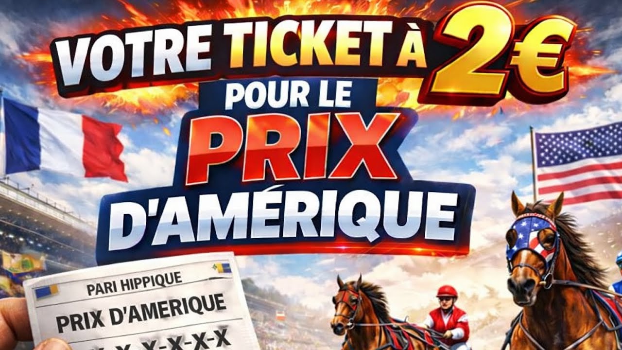 TICKET QUINTE 2€ | PRIX D'AMERIQUE | DIMANCHE 25 JANVIER 2026 #coursehippique #courseshippiques