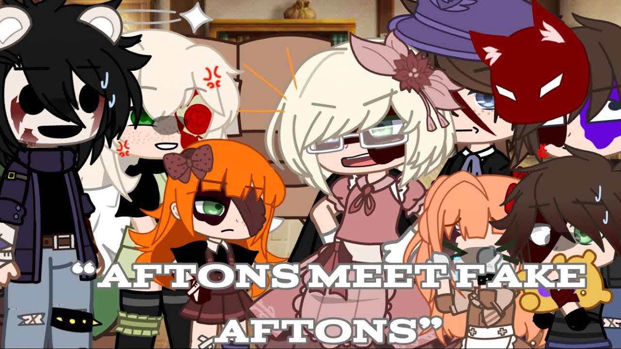 Aftons meet fake Aftons[] Gacha Club[] Afton Family[] ⚠️slight blood and flash⚠️[] Read desc :)[]