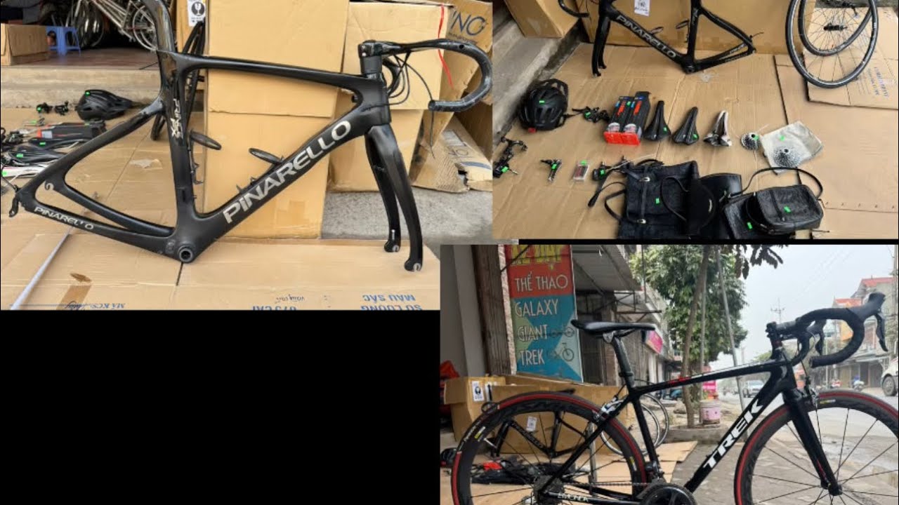 14/1- sườn pinarello prince FX ,xe trek emonda và nhiều phụ kiện 